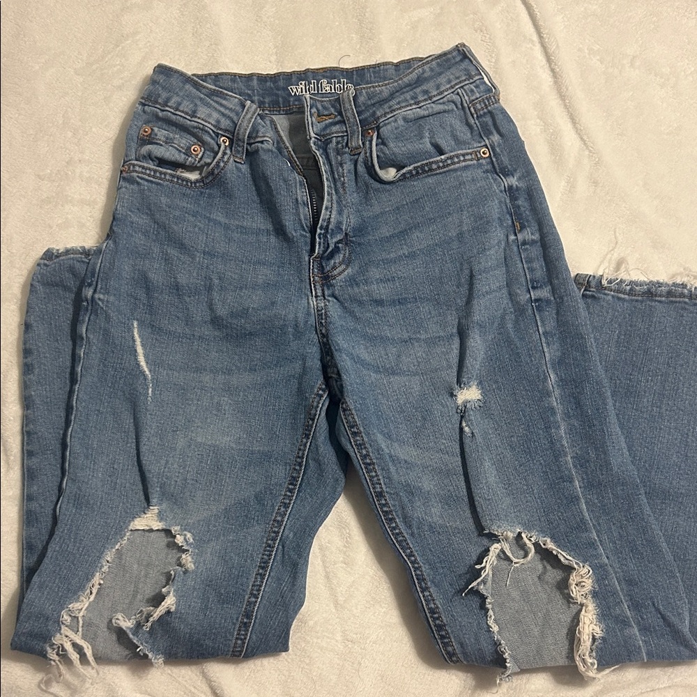 Wild Fable Women's Ripped Light Blue Boyfriend Jeans